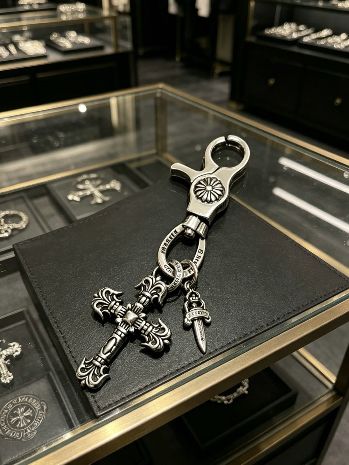 Chrome Hearts Buckle Cross Keychain